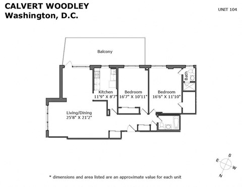 Floor plan for 2 beds, 2 baths, 1180 sqft